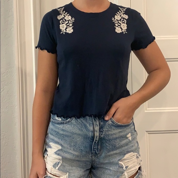 Hollister Tops - Hollister Navy Blue Small T-Shirt